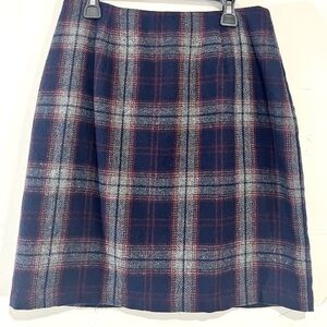 Maurices Plaid Wool Blend Mini Skirt Size 8 Dark Academia Preppy